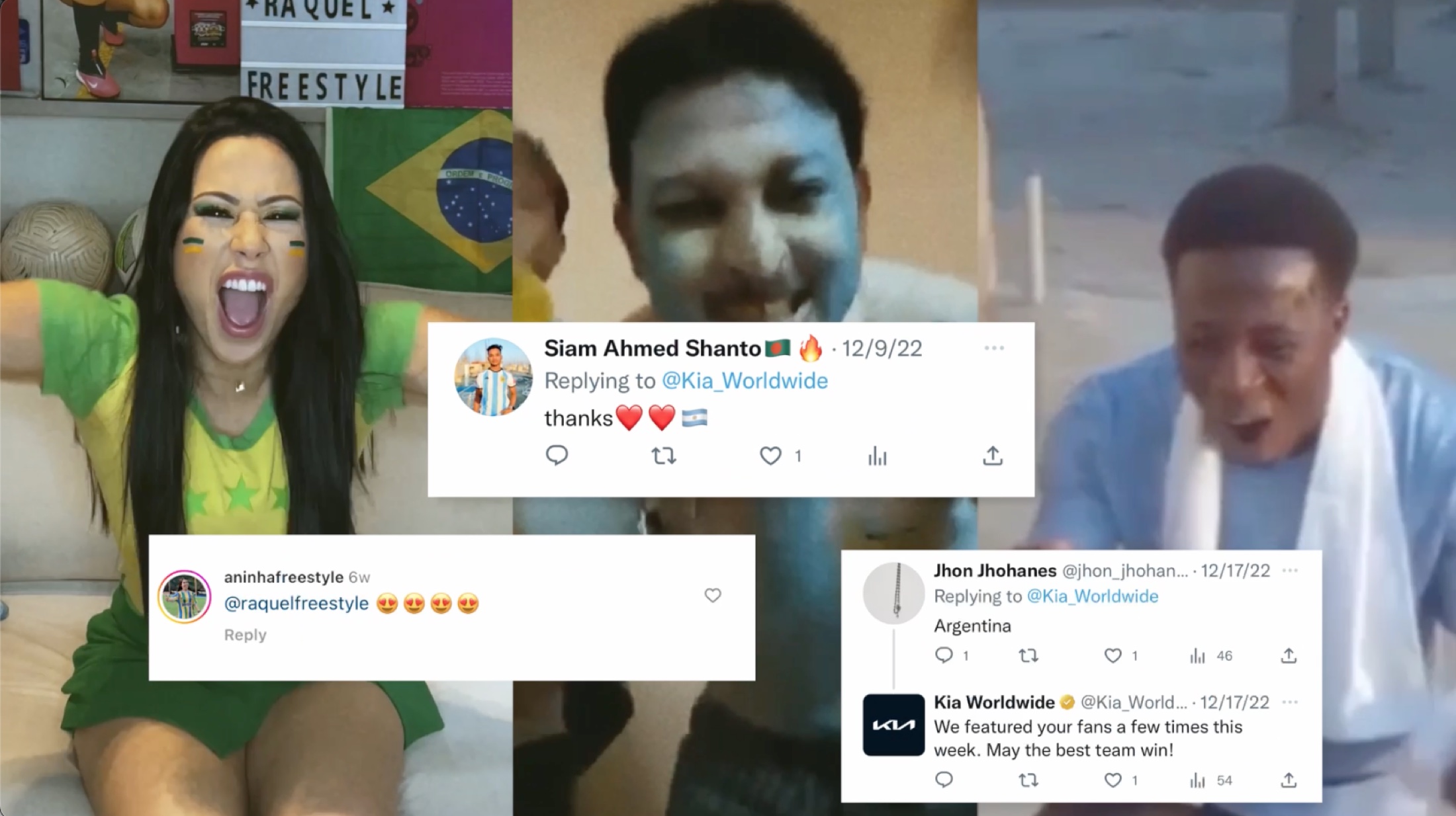 Football fans around the world cheering from home