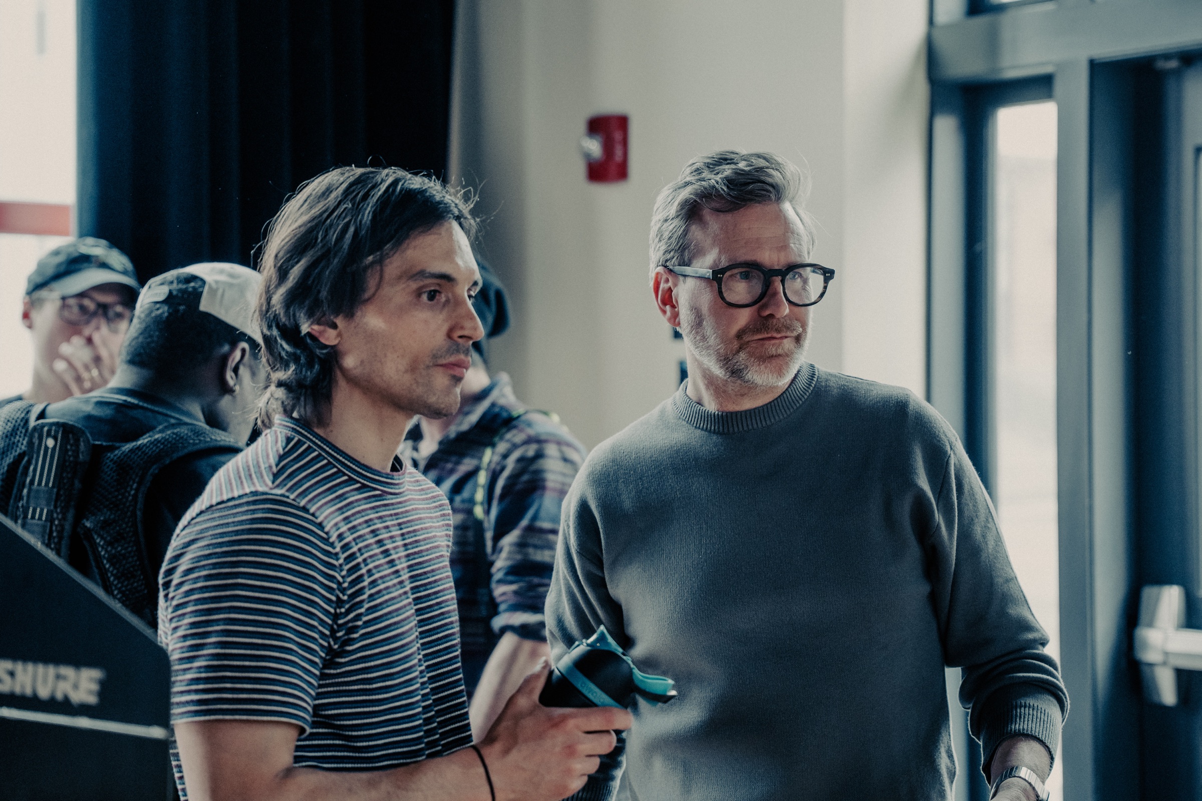 Patrick Weishampel, right, directing on the LEGO Power of Play set
