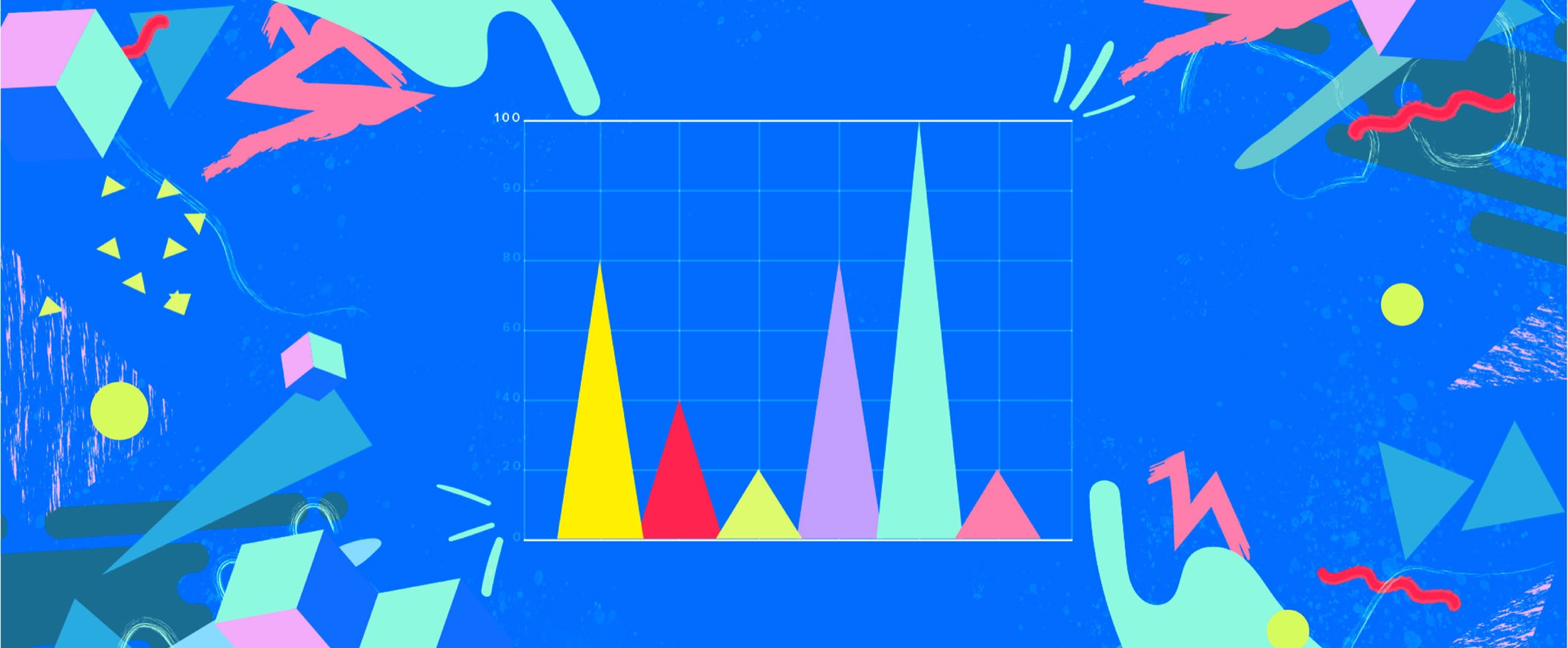 Colorful illustrated bar graph tutorial